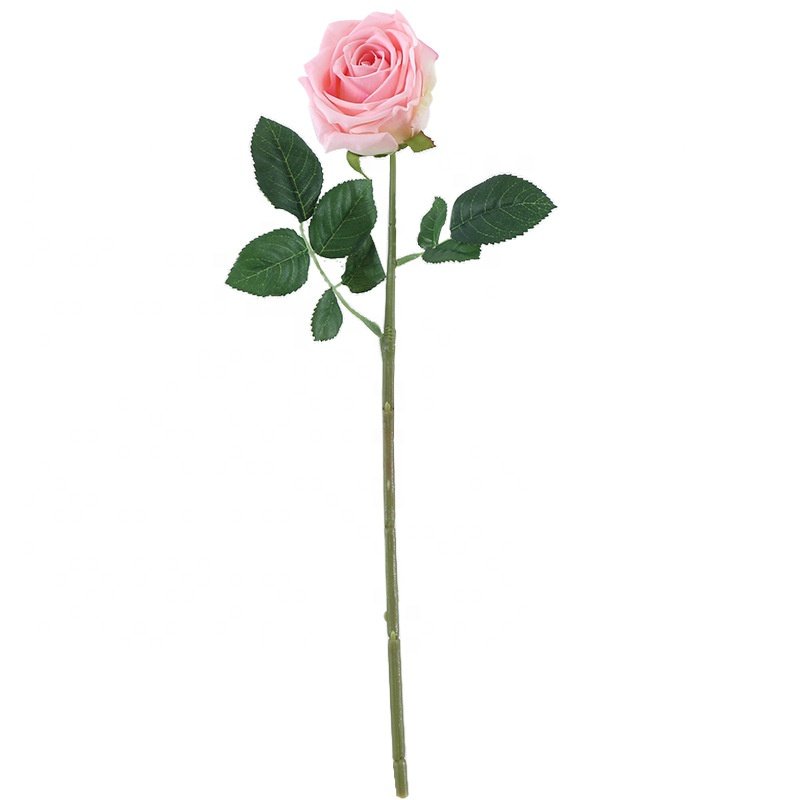 JCF434 Big Heads Pink color Rose Artificial Real Touch Latex Flower Rose Moisturizing Hand Feeling