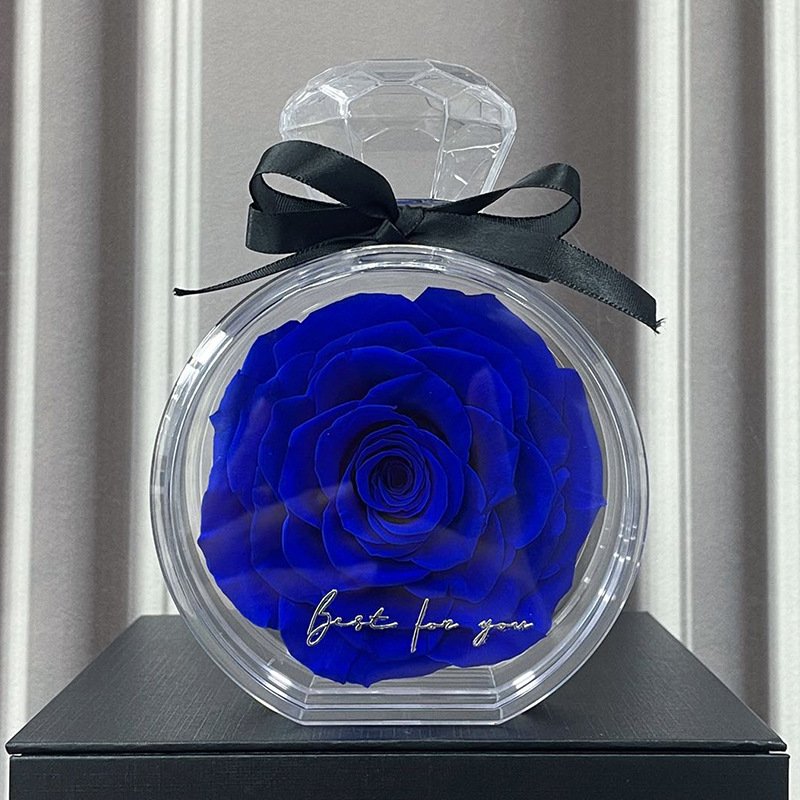 Real Everlasting Decorative Flower Gift Box Forever Eternal Preserved Roses in Acrylic Box Mother's Day Romantic Gift