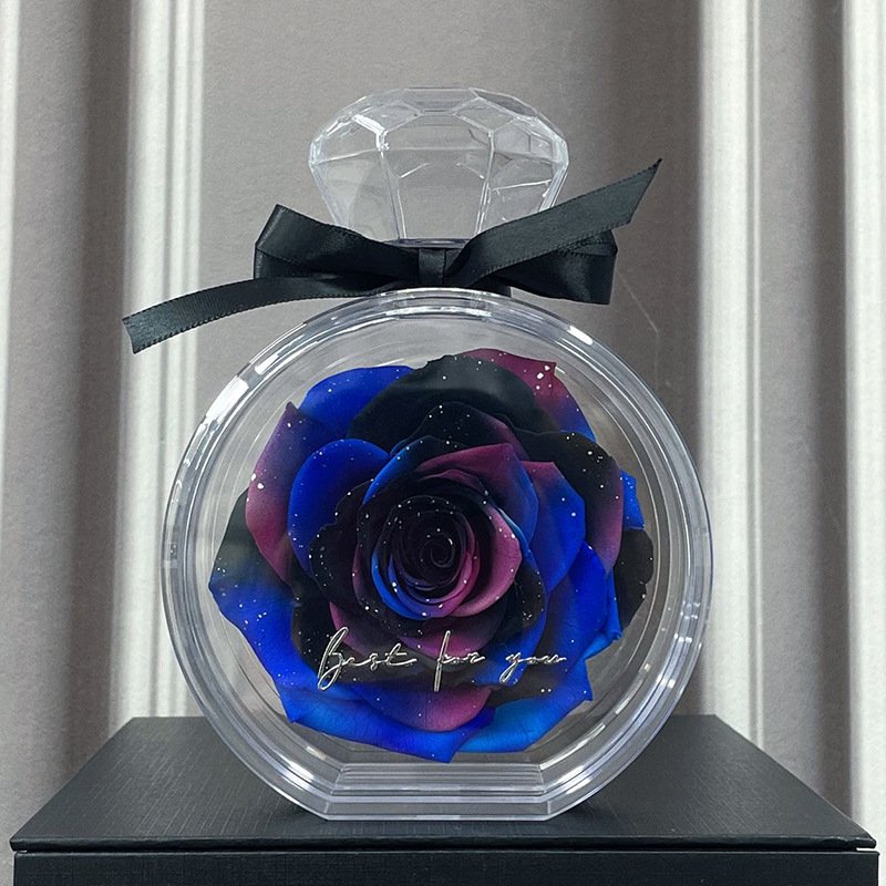 Real Everlasting Decorative Flower Gift Box Forever Eternal Preserved Roses in Acrylic Box Mother's Day Romantic Gift