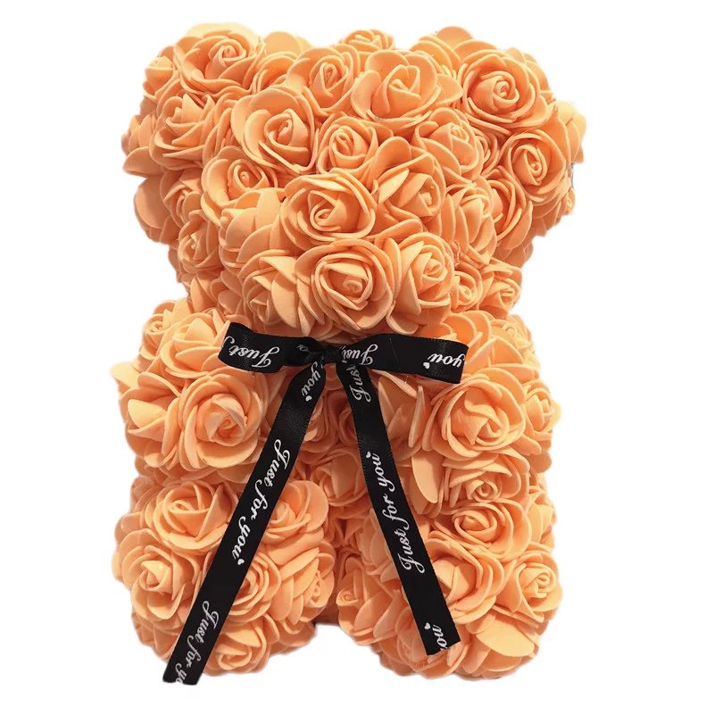 BLH Wholesale 40cm Soap Foam Rose Large Teddy Bear PE Foam Flower Teddy Bear For Mother Day Christmas Gift Best gift for Valentine's day