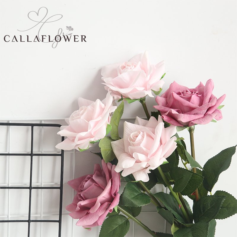 MW59995 Shandong CALLA real touch spray roses artificial rose real touch synthetic lasting fresh forever preserved rose
