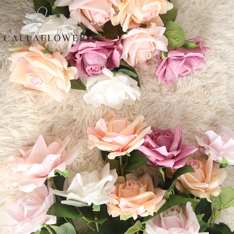 MW59995 Shandong CALLA real touch spray roses artificial rose real touch synthetic lasting fresh forever preserved rose