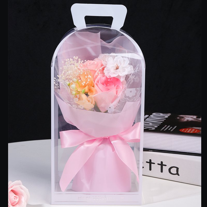 Best Seller Bear Flower Soap Roses Bouquet Artificial Flowers Gift Box for New Year and Valentine's Day Present