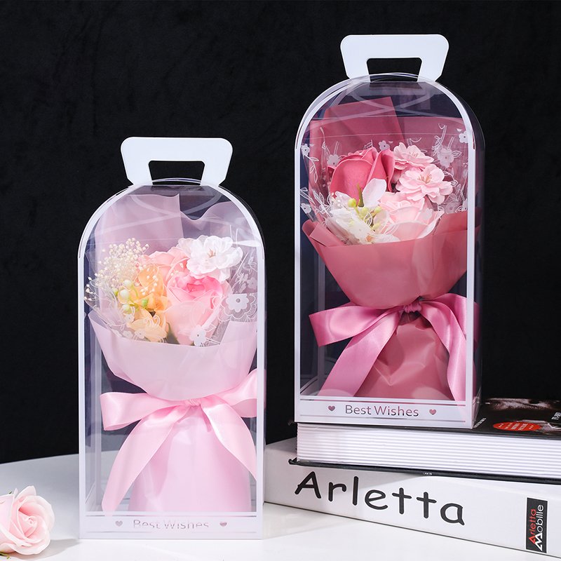 Best Seller Bear Flower Soap Roses Bouquet Artificial Flowers Gift Box for New Year and Valentine's Day Present