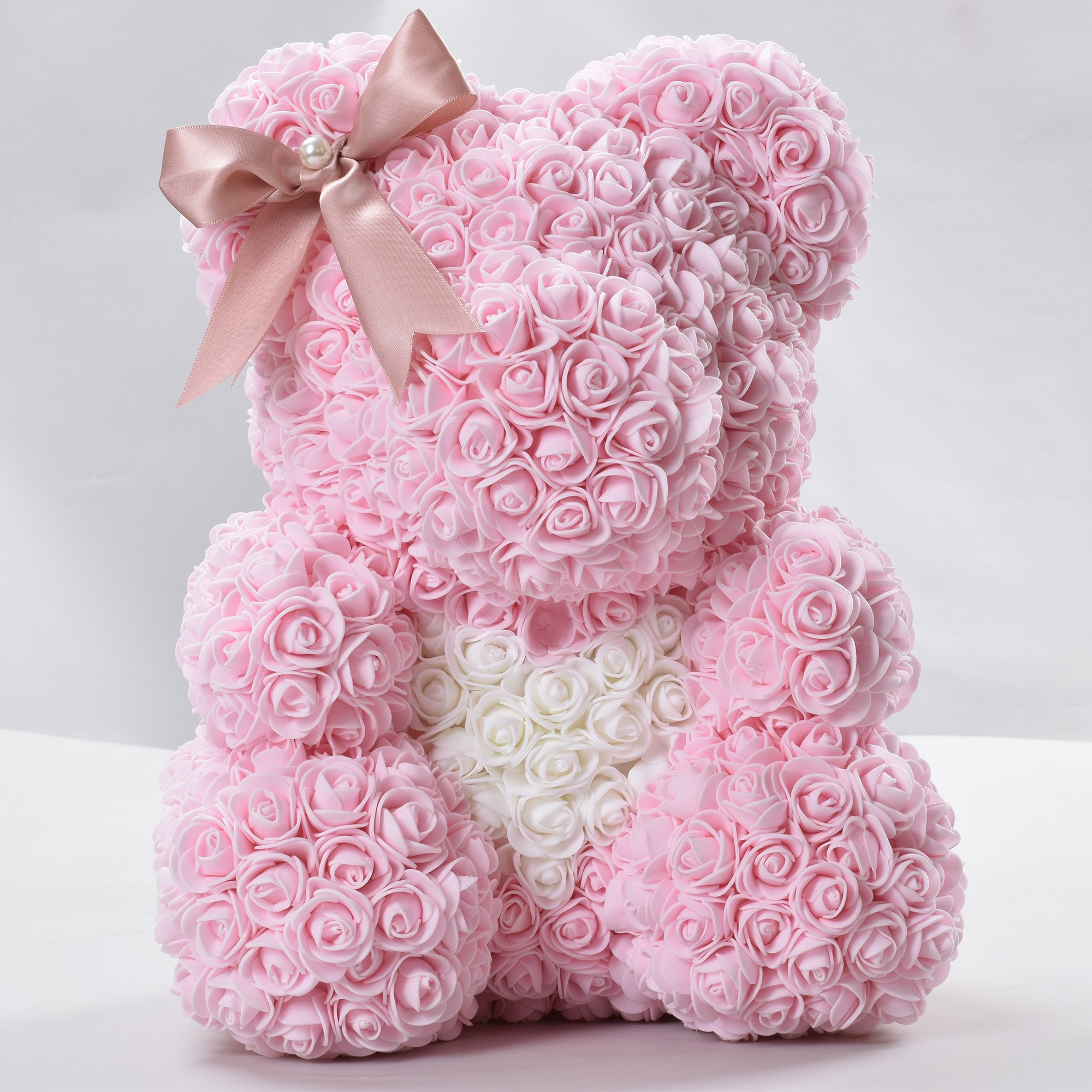 Hflora Hot Sell Valentines Day Teddy Bear Preserved Rose The Best Price Flowers Bear 40Cm With Box For 2022 Valentines Day Gift