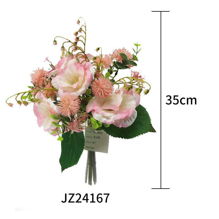 35cm Single Wedding Home Decor Artificial 8 Balloonflower Convallaria Majalis Preserved Flowers Plants Wreaths Decoration