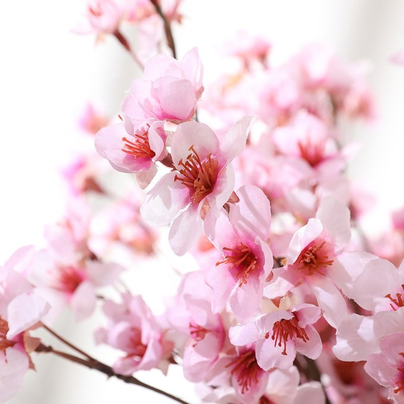 JCF436 Wholesale Artificial Silk Flowers Cherry Blossom Branch Flowers Light Pink White For Wedding Home Decoration