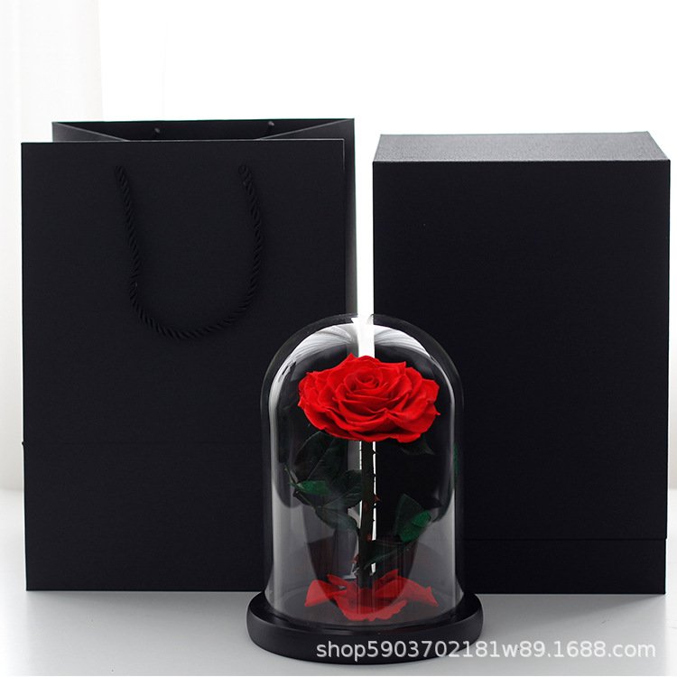 New Preserved Roses in Glass Eternal Flower Dome Beauty And The Beast Red Eternal Rose