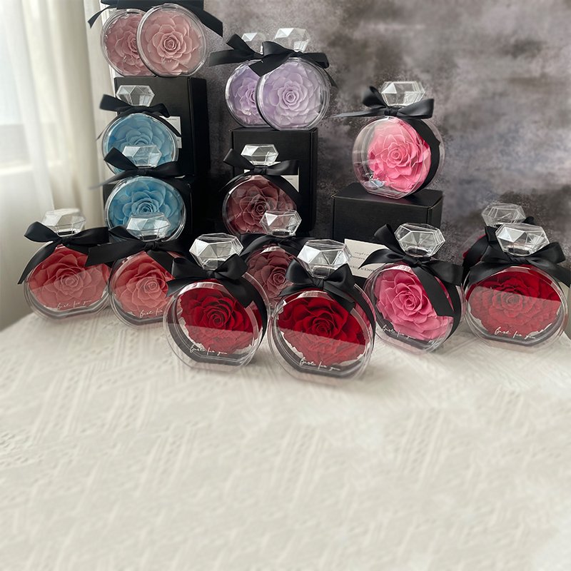 High Quality Preserved Roses wholesale Christmas Day Gift Natural Roses Long Lasting Purple Real Roses Perfume Preserved Flowers