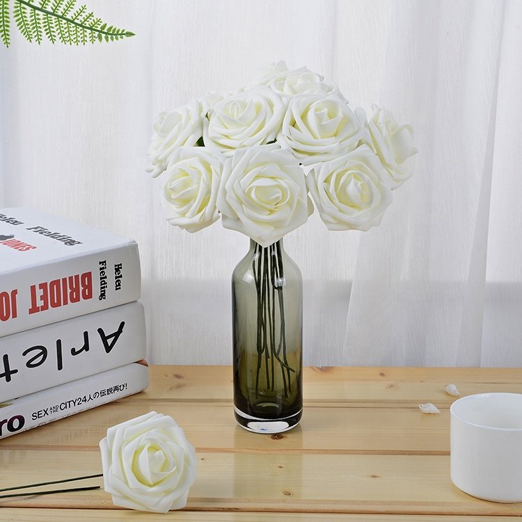 wholesale real touch flower balls ivory foam gardenia flowers for party decoration