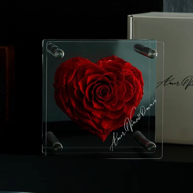 2023 Valentine's gift customized forever large eternal roses flowers luxury gifts box wholesale preserved rose in acrylic box