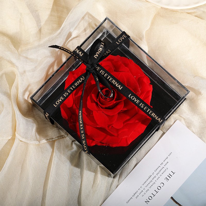 2023 Valentine's gift customized forever large eternal roses flowers luxury gifts box wholesale preserved rose in acrylic box