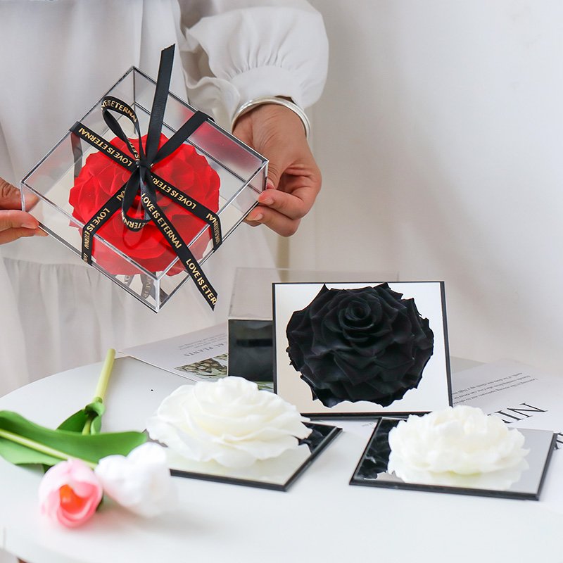 2023 Valentine's gift customized forever large eternal roses flowers luxury gifts box wholesale preserved rose in acrylic box