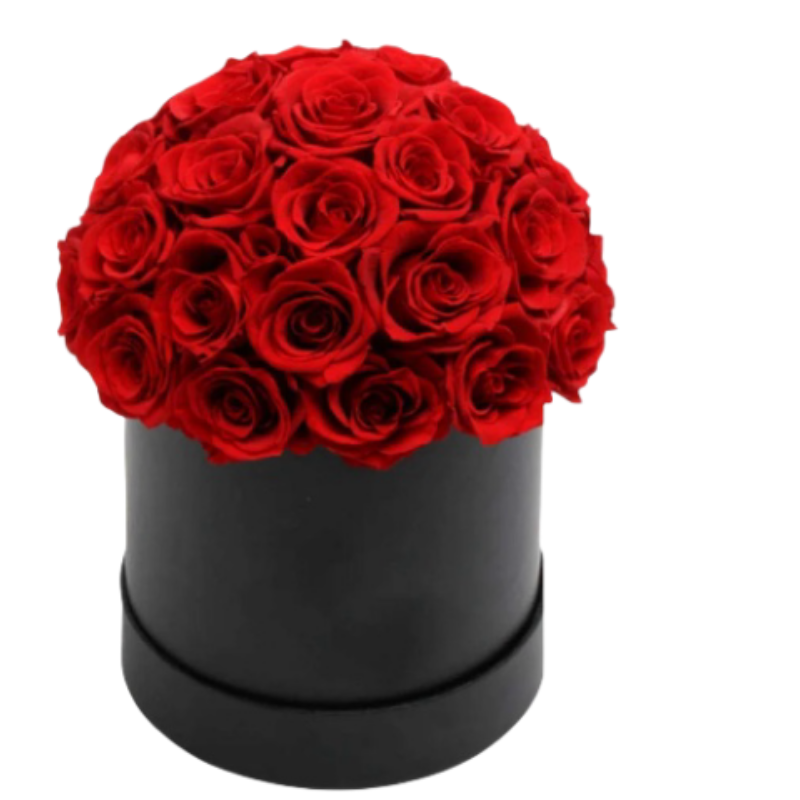 Wholesale Eternal Rose Gifts Preserved Roses in Round Hat Boxes Flower in Box Carton