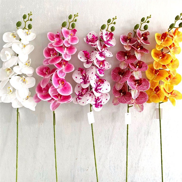 Customized Colors 3D Latex Flower Home Decoration Artificial Orchid Flower