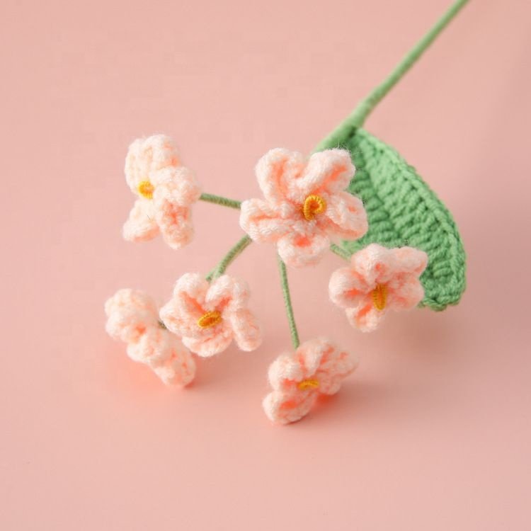 Hand Knitted Preserved Baby's Breath Flowers stalk Yarn Crochet Baby's Breath Hand Woven Bouquet Wedding lavender bouquet