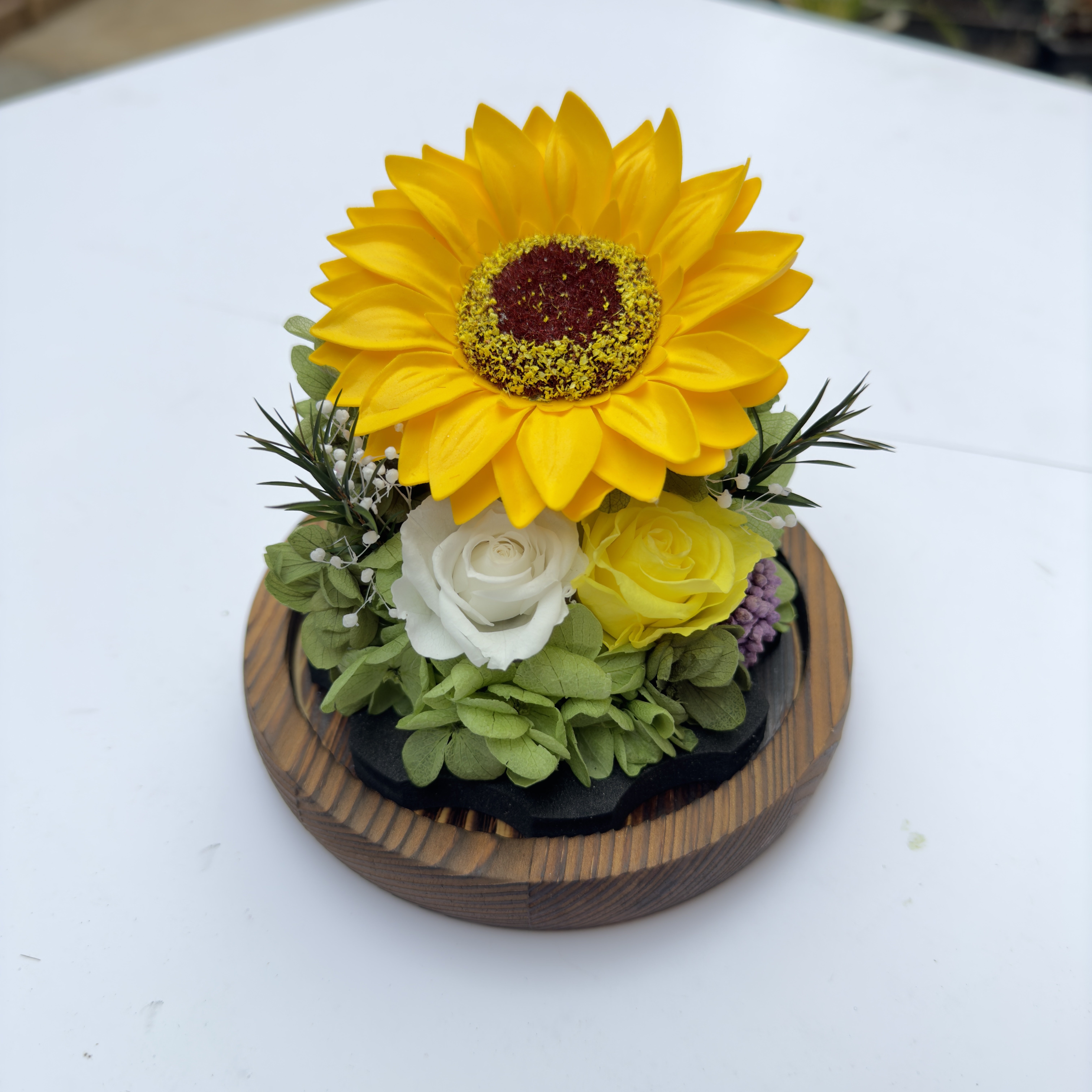 Custom Valentines Day Gift Stabilized Flowers Sunflower Preserved Flowers & Plants for Mother Wife Girlfriend Gifts