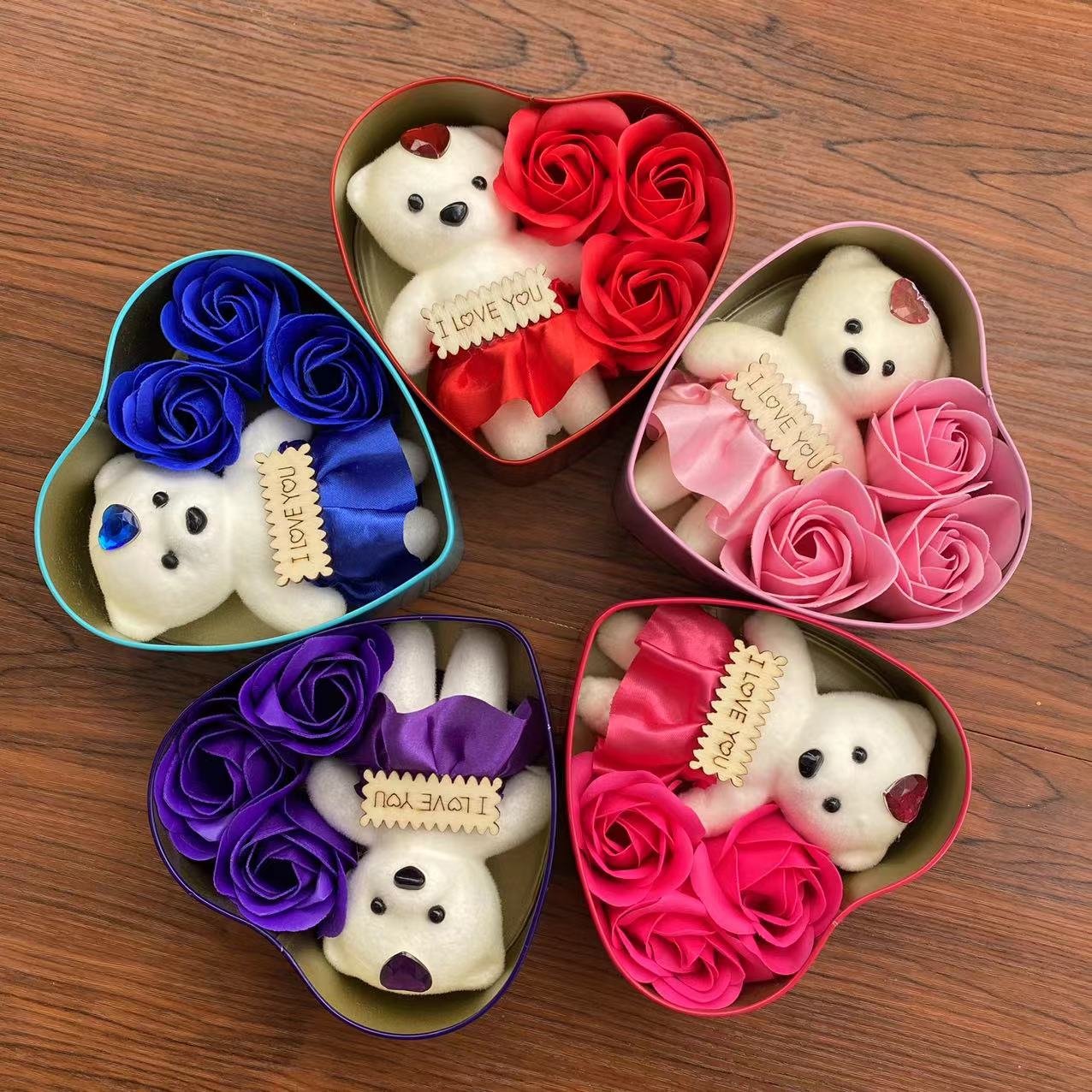 Popular Soap Rose Flower Gift Box Rose Soap Flower Gift with Flower Box for Gift Holiday Party Christmas