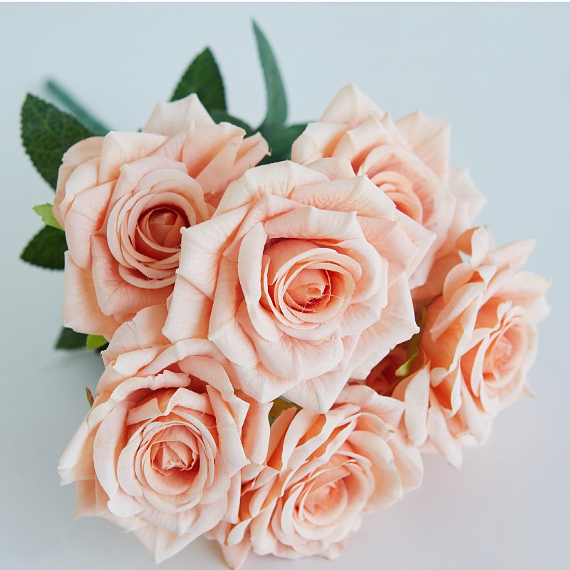 Zhuoou preserved bulk artificial silk roses flowers bouquet wedding centerpieces fake flowers rose bunch decoration