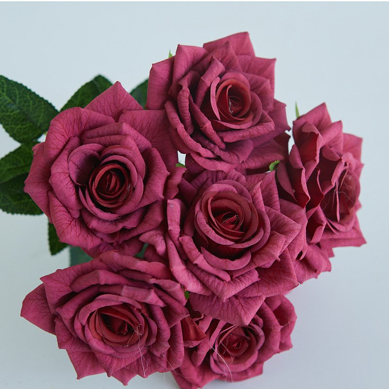 Zhuoou preserved bulk artificial silk roses flowers bouquet wedding centerpieces fake flowers rose bunch decoration