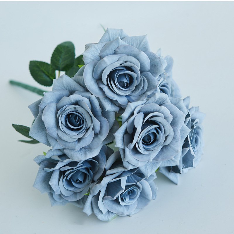 Zhuoou preserved bulk artificial silk roses flowers bouquet wedding centerpieces fake flowers rose bunch decoration