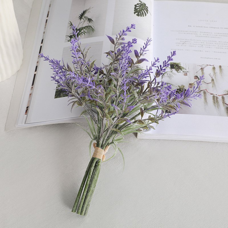 Simplicity 8 STICKS OFLAVENDER Artificial Flowers Bouquet For Home Decoration