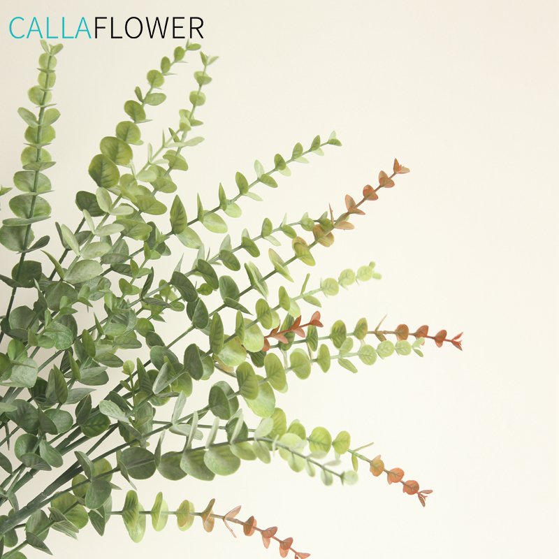 Preserved Artificial Silk Silver Dollar Eucalyptus Leaves Branch For Gardens