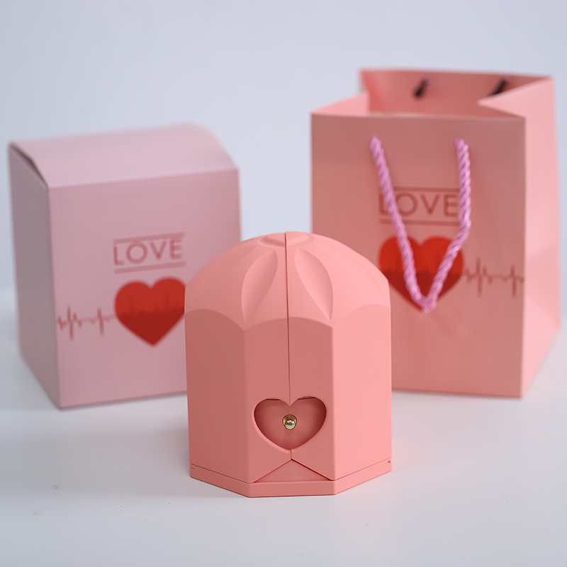 Valentines Day Preserved Rose Gift In Acrylic Jewelry Insert Flower Box Package For Rose Preserved Ring Proposal Box Packing