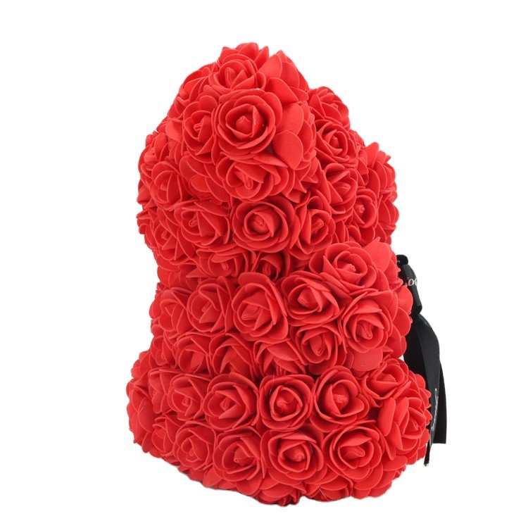 Inunion Popular Design 25cm 40cm 60cm Rose Teddy Bear With Gift Box,Valentines Gifts Artificial Flower Foam Teddy Rose Bear