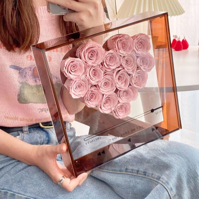 2024 Valentine Wholesale Luxury Gift Preserved Flower Box Everlasting Stabilized Preserved Rose In Gift Box