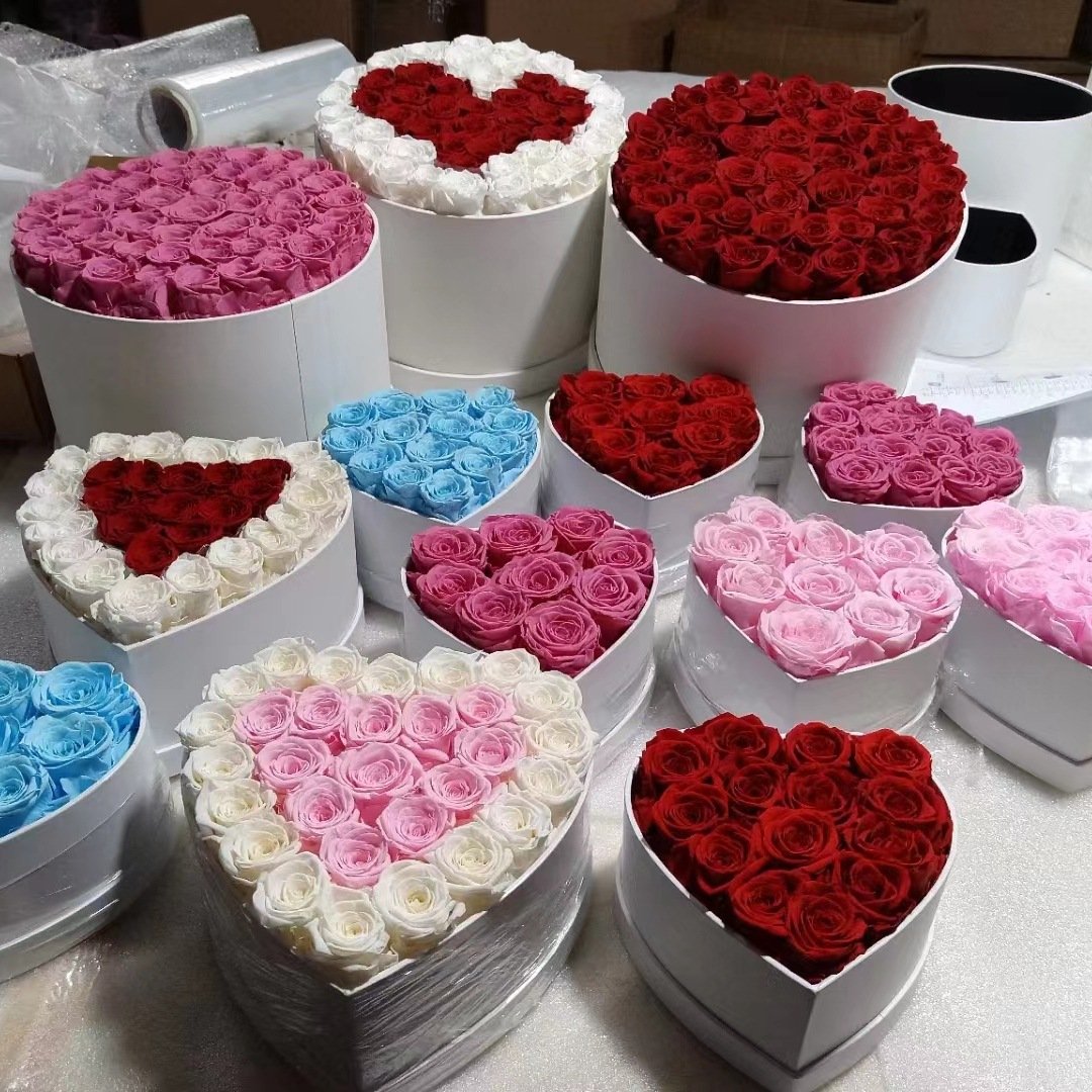 Decorative Flowers Valentines Day Gift Immortal Infinity Eternal Forever Stabilized Preserved Roses Box