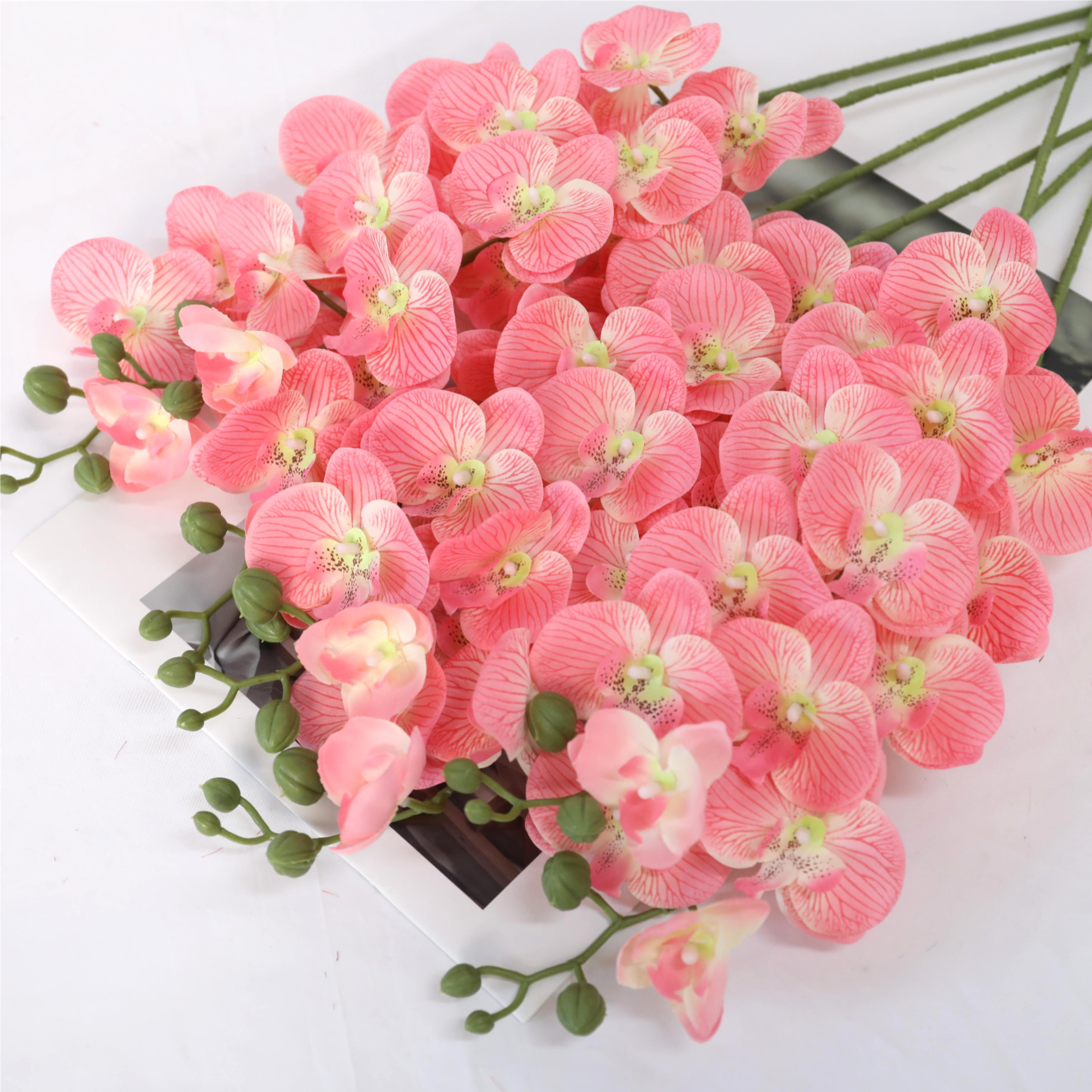 2024 New Style Colorful Top Fashion Orchids Flower Arrangement 9 Heads Little Bouquets Artificial Butterfly Orchid/Phalaenopsis