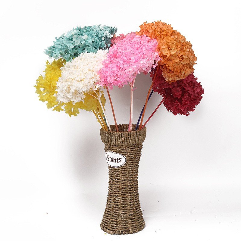 New product ideas white flower bouquets decoration customize plant preserved hydrangea for wedding home decoration