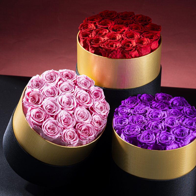 New Year Box Perfect Valentines Day Gift Immortal Infinity Eternal Forever Stabilized Preserved Roses in Gift Box Chinese