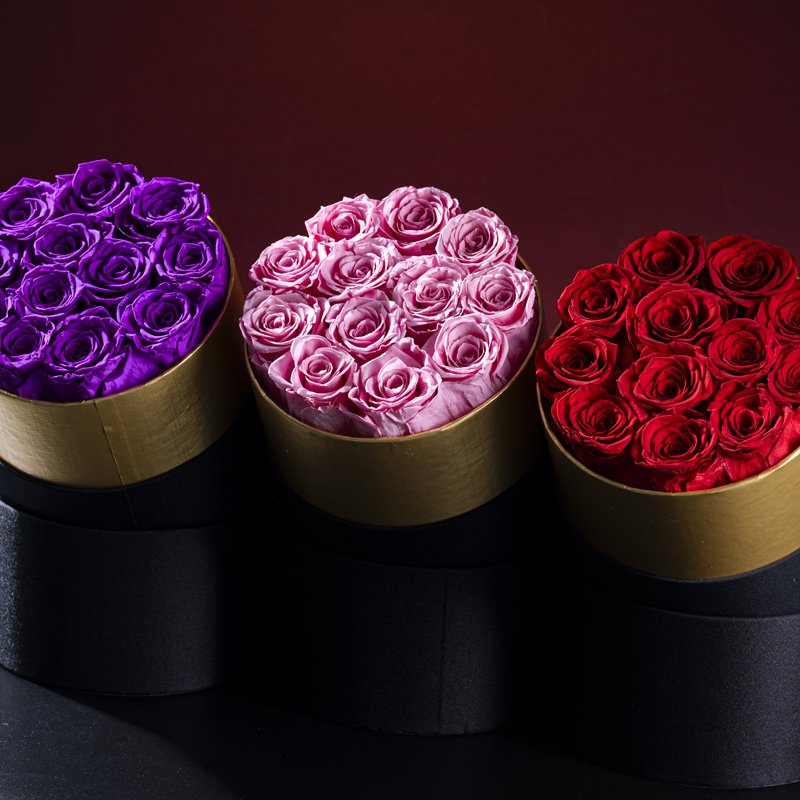 New Year Box Perfect Valentines Day Gift Immortal Infinity Eternal Forever Stabilized Preserved Roses in Gift Box Chinese