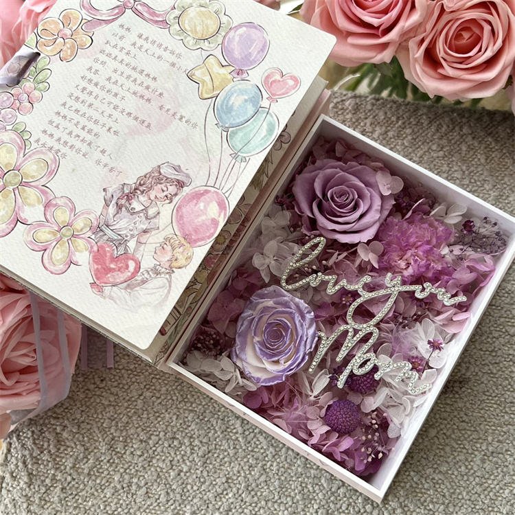New Preserved Rose Box infinity roses Immortal Forever Eternal Preserved Flower Box Gift for Mother's Day