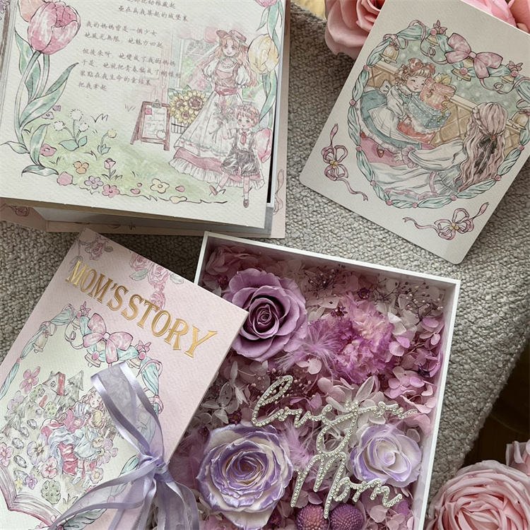 New Preserved Rose Box infinity roses Immortal Forever Eternal Preserved Flower Box Gift for Mother's Day
