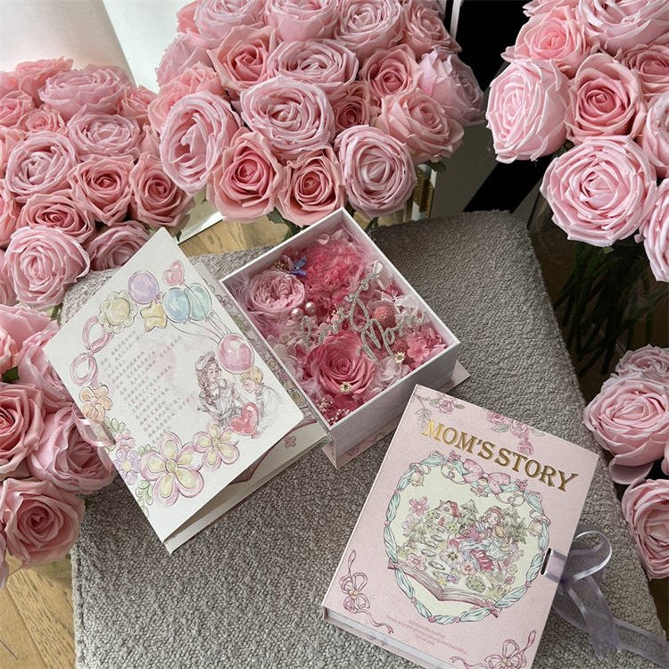 New Preserved Rose Box infinity roses Immortal Forever Eternal Preserved Flower Box Gift for Mother's Day