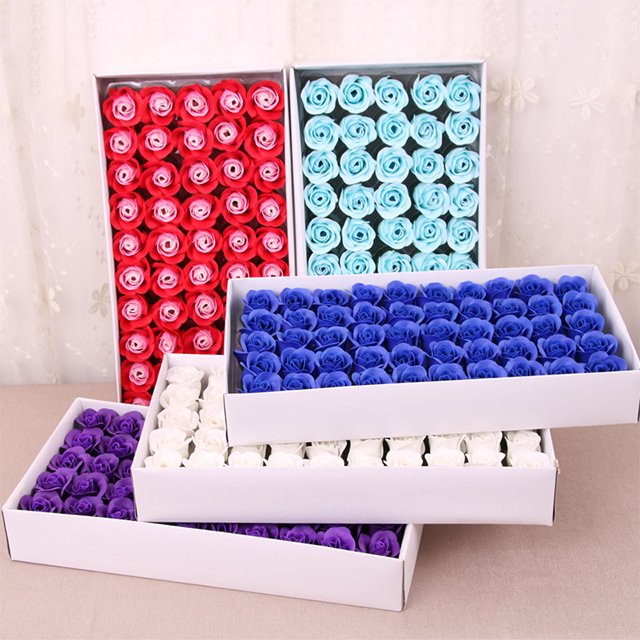 Ammy Wholesale Soap Roses Flower Home Decor Artificial Flower 3 Layers 4cm Soap Rose Head