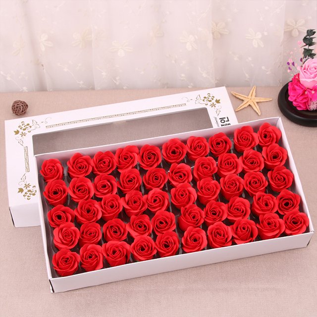 Ammy Wholesale Soap Roses Flower Home Decor Artificial Flower 3 Layers 4cm Soap Rose Head