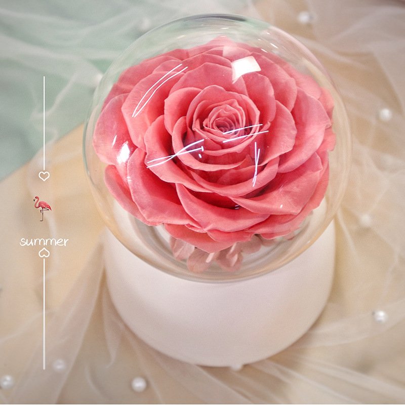 Rotating rose gift box preserved rose eternal forever long life mini preserved globe rose