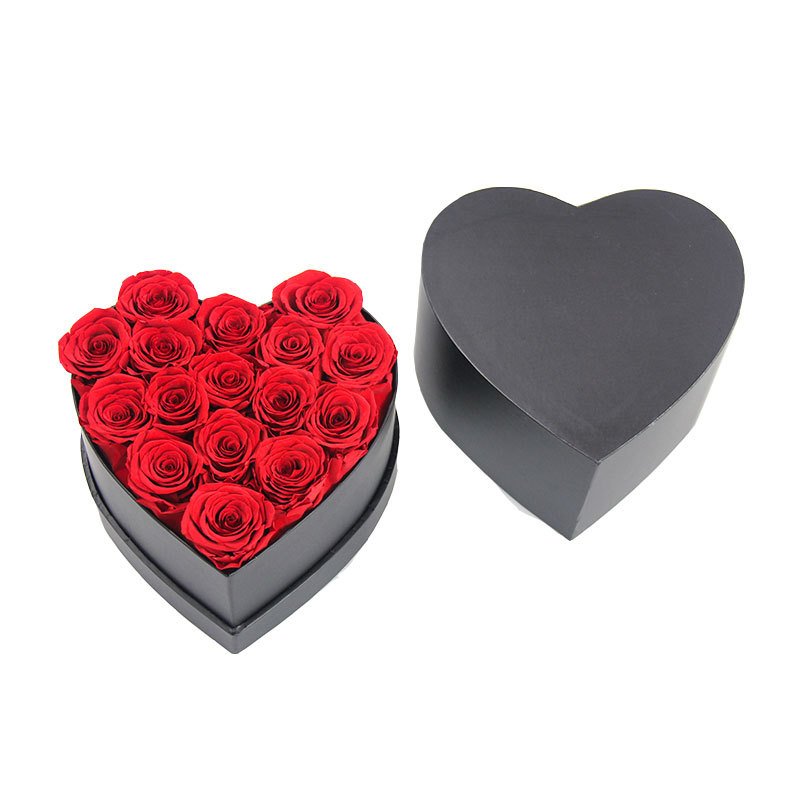 Wholesale Immortal Roses Immortal Flower Natural Handmade Eternal Rose Flower Preserved Rose Heart Shape in Gift Box