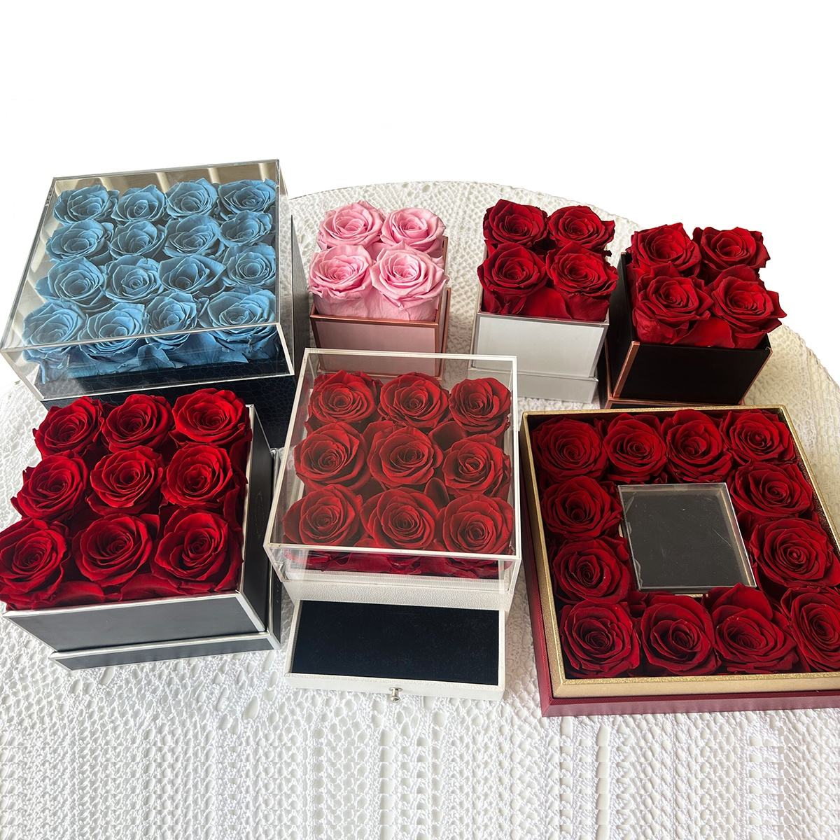 2024 valentines day gift Yunnan customized preserved flowers eternal roses box wholesale