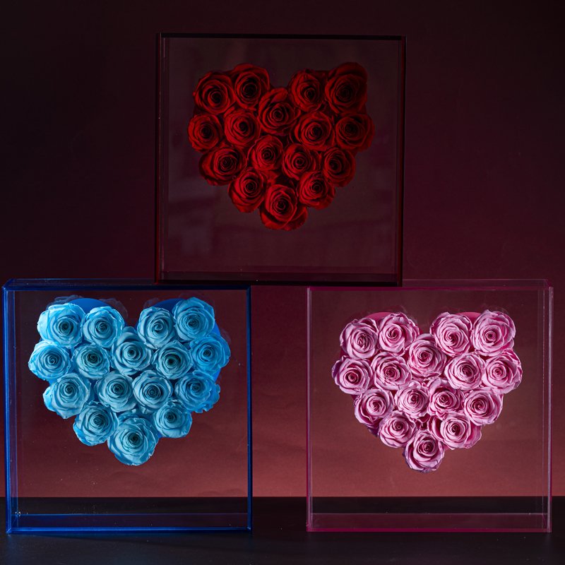 Luxury Factory Supply Acrylic Box Diy Everlasting Natural Forever Long Lasting Immortal Preserved Roses Flower
