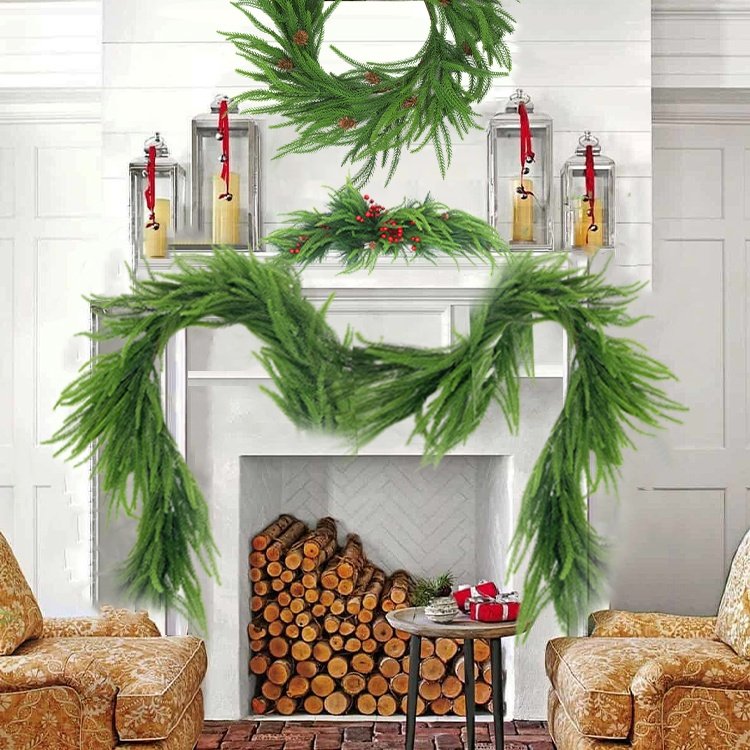 2024 Hot Selling PVC Luxury green plants Various Festivals Artificial Artificial Flower decorative flowers wreaths and plants
