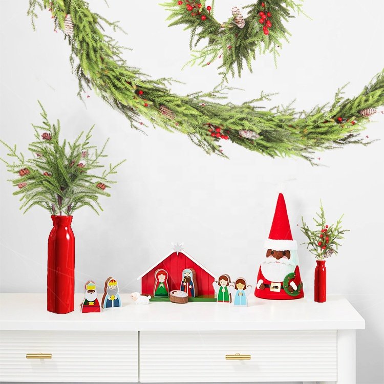 2024 Hot Selling PVC Luxury green plants Various Festivals Artificial Artificial Flower decorative flowers wreaths and plants