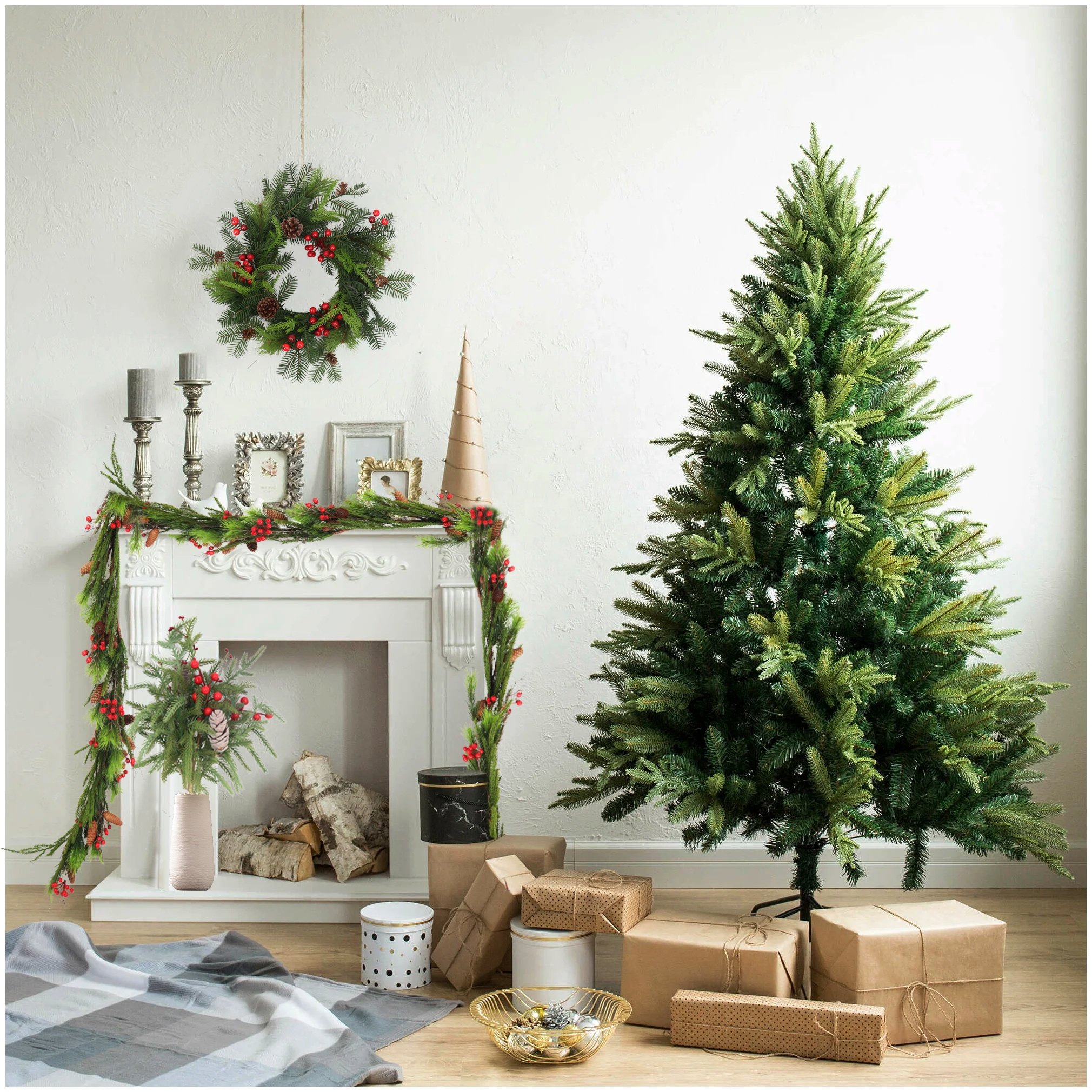 2024 Hot Selling PVC Luxury green plants Various Festivals Artificial Artificial Flower decorative flowers wreaths and plants