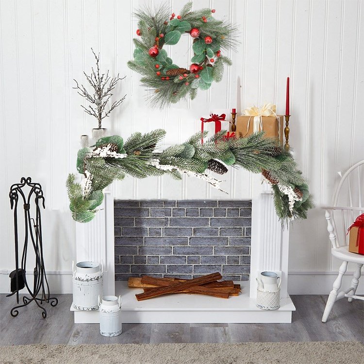 2024 Hot Selling PVC Luxury green plants Various Festivals Artificial Artificial Flower decorative flowers wreaths and plants