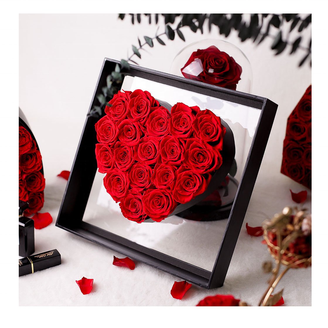 Forever Flower Box Pour Fleur Rosa Stabilizzata Eternal Jewelry Acrylic Preserved Roses