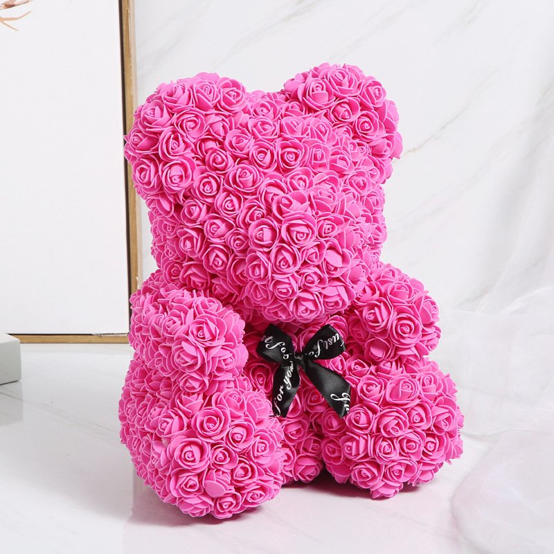 Hot Sale Forever Eternal Rose Teddy Bear with Gift Box for Valentine's Day and Mother's Day Gift Set